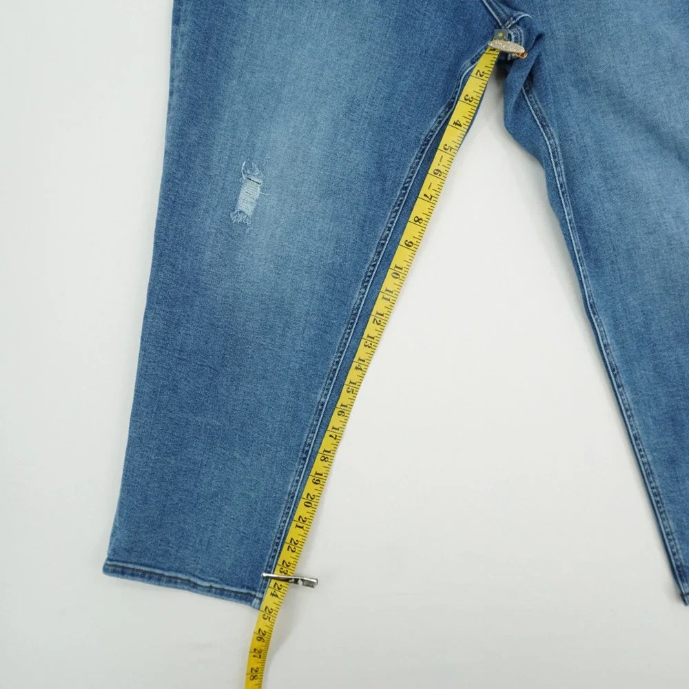 KUT From The Kloth Capri Jeans Womens 22W High Rise‎ Blue Distressed